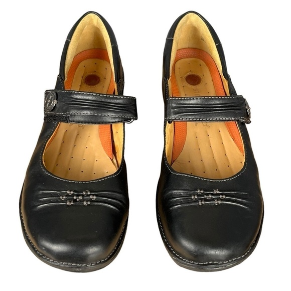 Unstructured Clarks Mary Jane Style Black Comfort Shoes Dark Academia Sz. 6.5 W - Picture 3 of 15